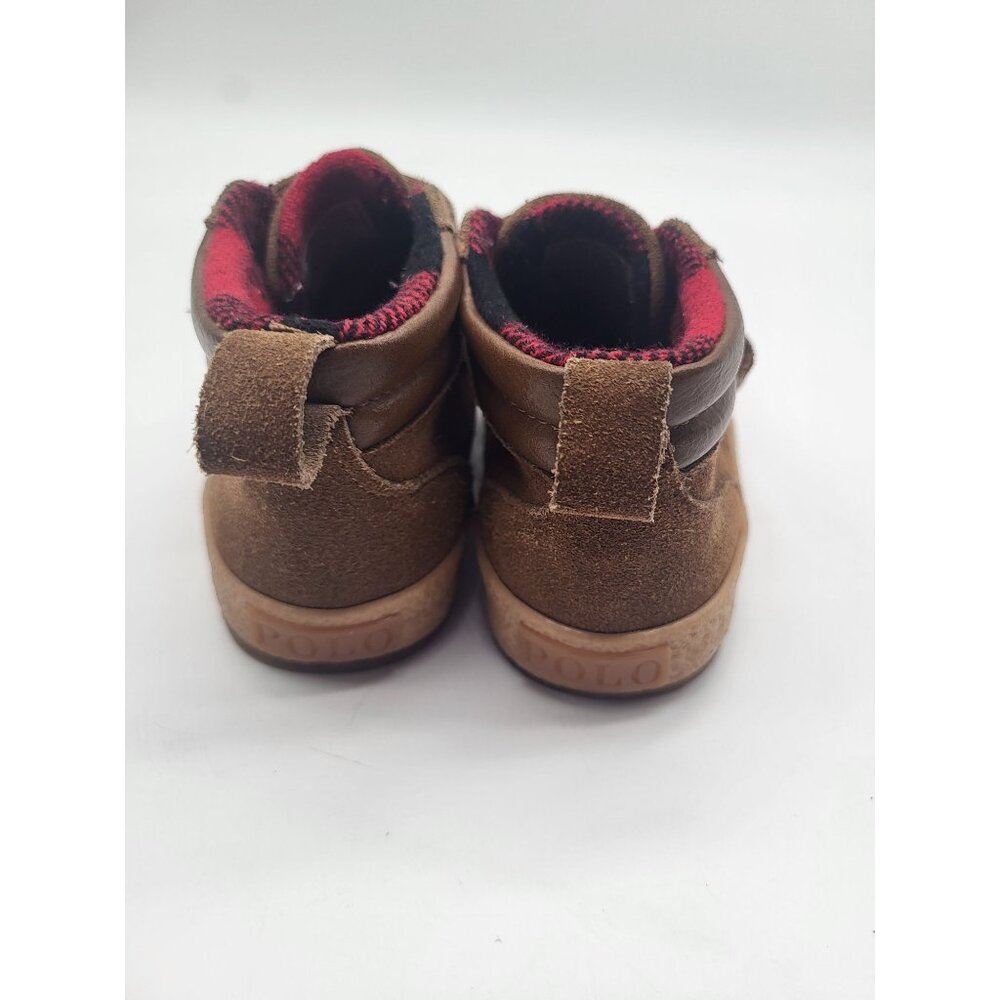 Polo Ralph Lauren Toddler Boys SZ 7 Camdyn Brown Suede High-Top EZ Sneakers - Picture 3 of 11